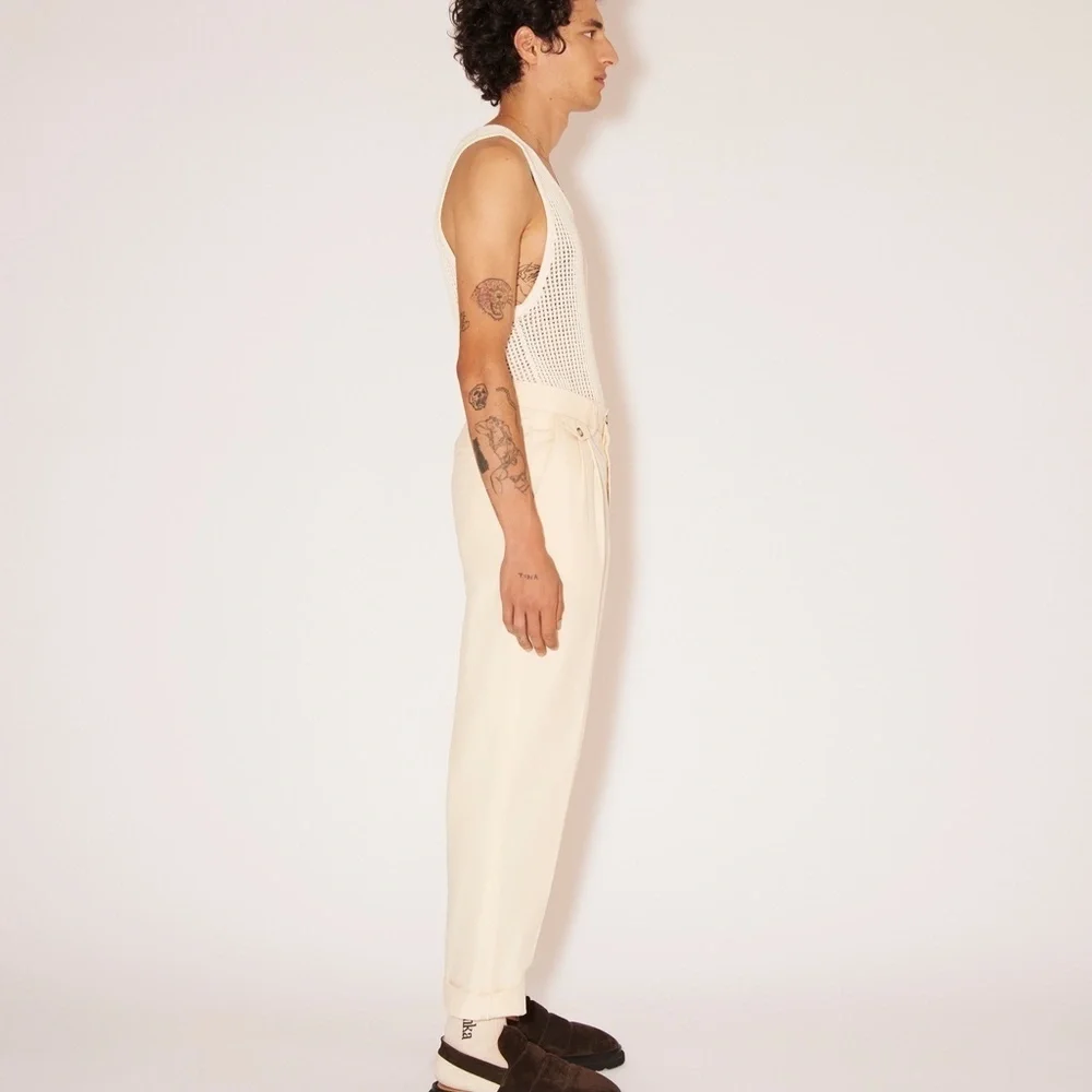 NWT NANUSHKA | GINI - Heavy Poplin High Rise Tailored Pants - Creme | Size Large